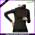 16FZSW06 winter rib knitted woolen sweater design for ladies